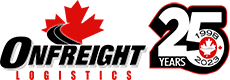 Onfreight-Logistics-Trucking-Company-25-Years-Logo